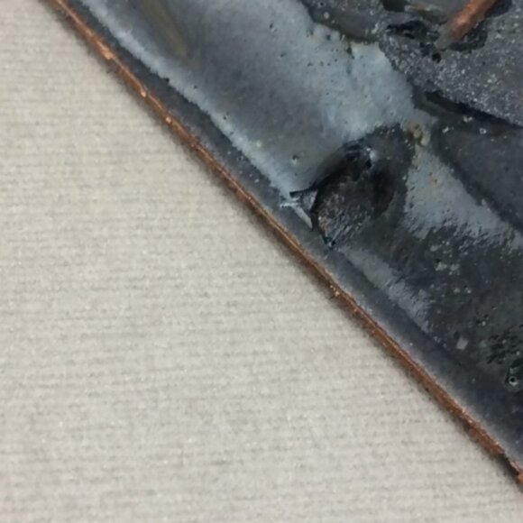 Vintage Enamel on Copper Red Abstract Swirl Ashtray Artisan Handmade - Picture 10 of 14